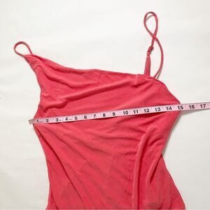 Outfitters UO ribbed coral pink 
drape neck line bodysuit M NWOT